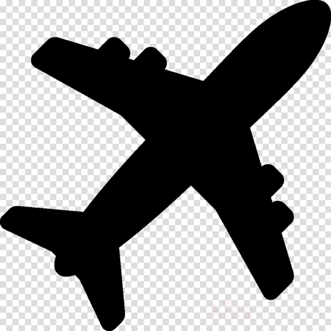 a black and white silhouette of an airplane