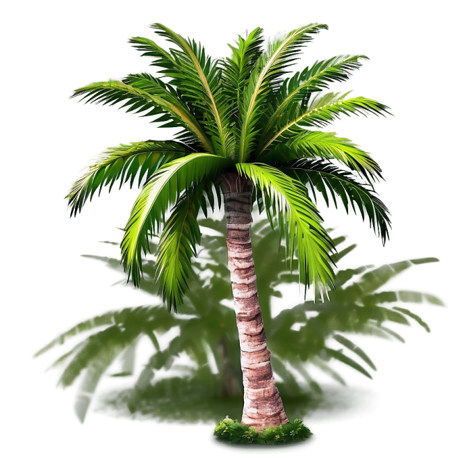 a palm tree on a white background