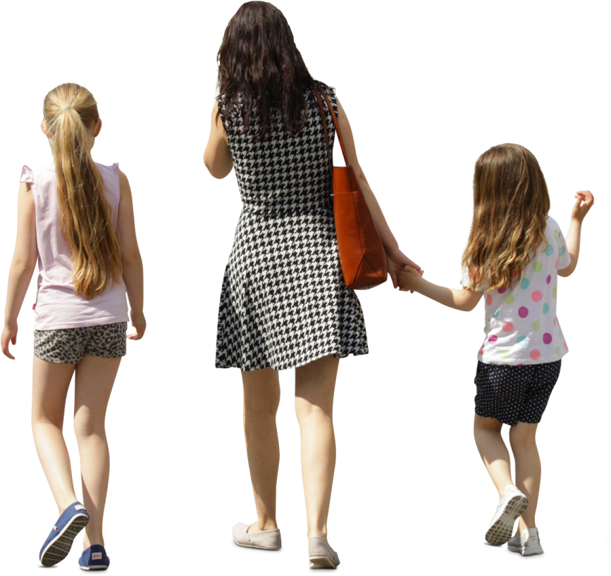 three little girls holding hands