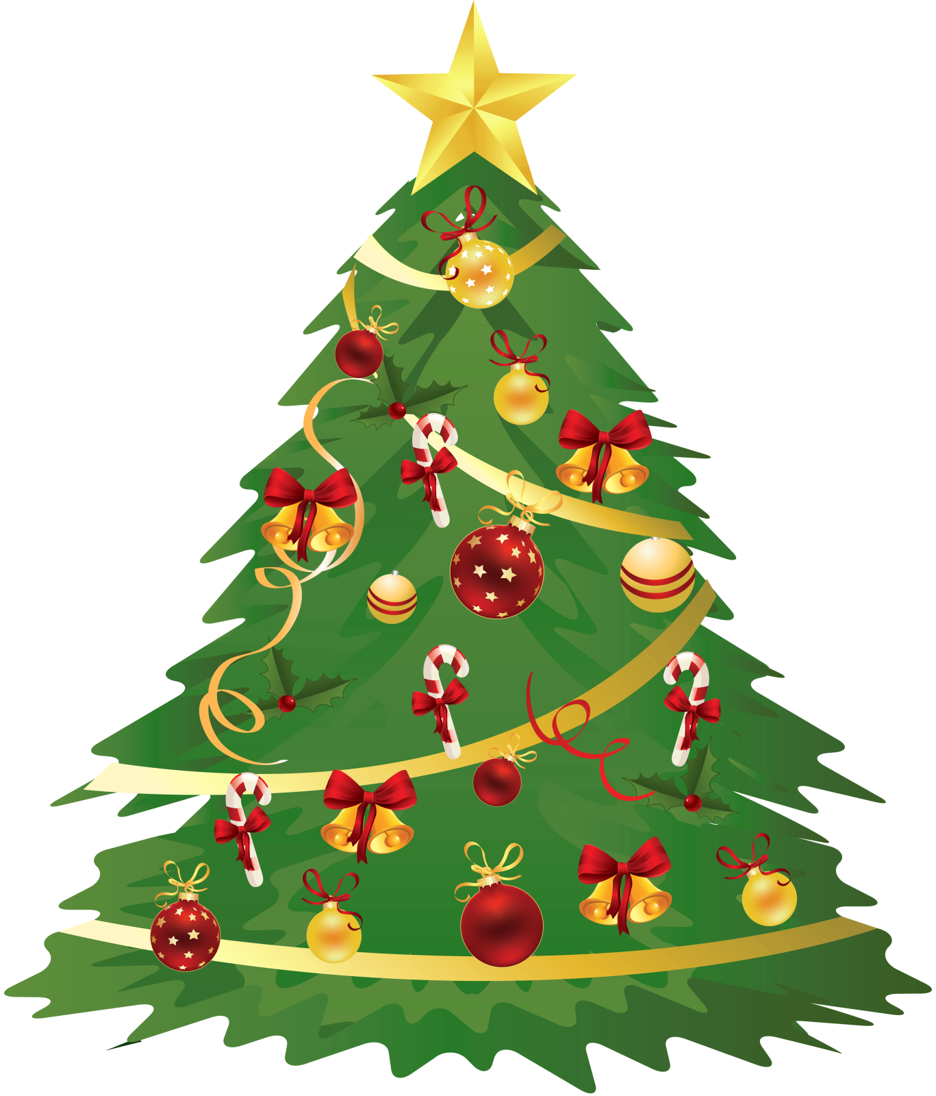 a christmas tree with ornaments and decorations