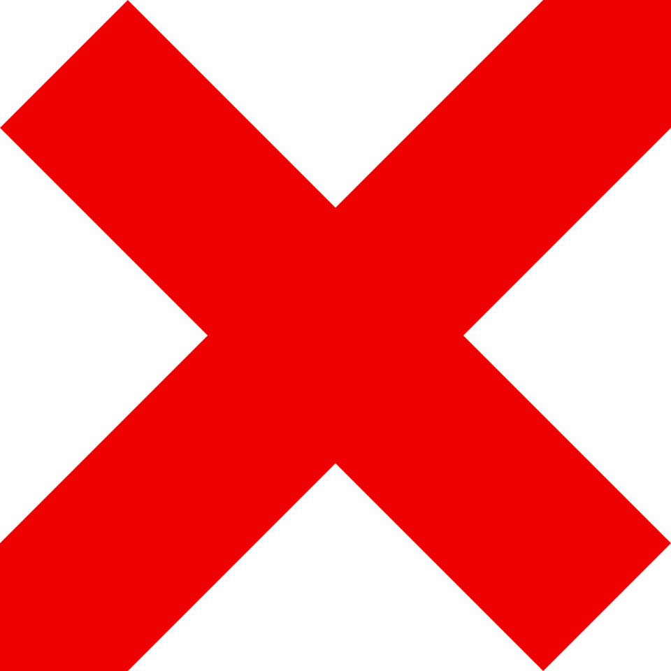 a red and white x symbol