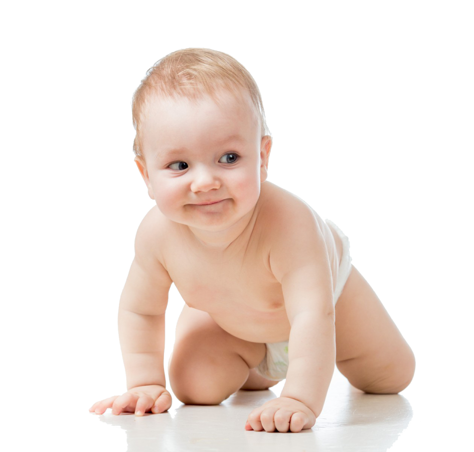 a baby is crawling on the floor