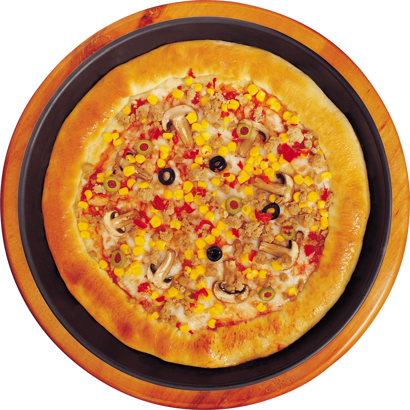 a pizza topped with meat, vegetables and cheese