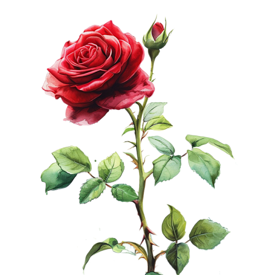 a red rose on a white background