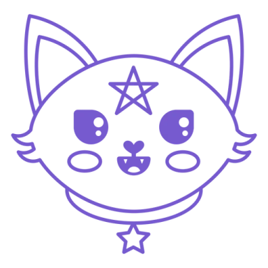 a drawing of a cat with a star on its head