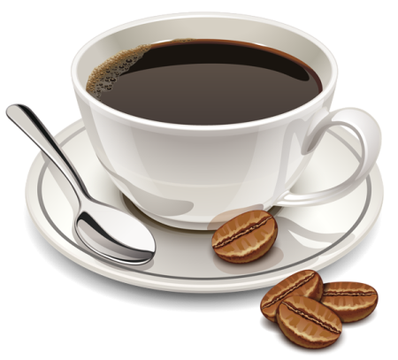 a cup of coffee and some coffee beans