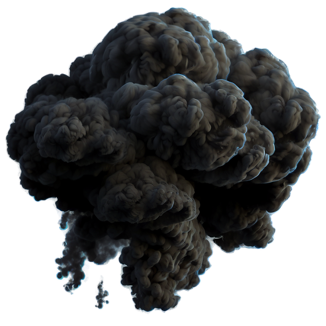 a black cloud of smoke on a white background