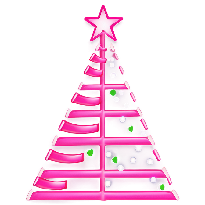 a pink christmas tree with a star on top