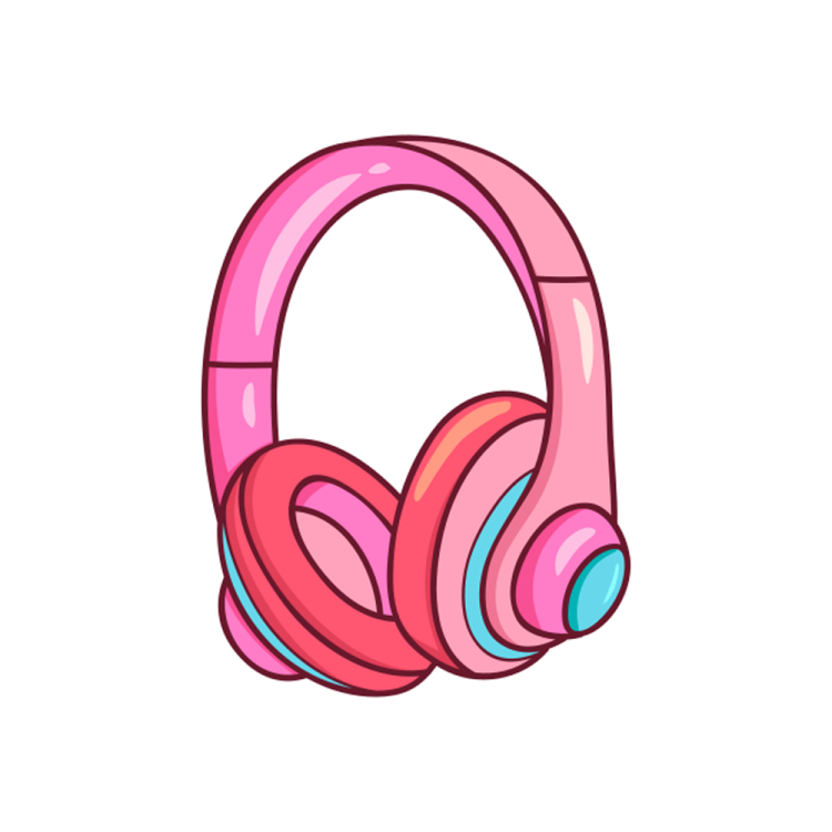 a pair of headphones on a white background