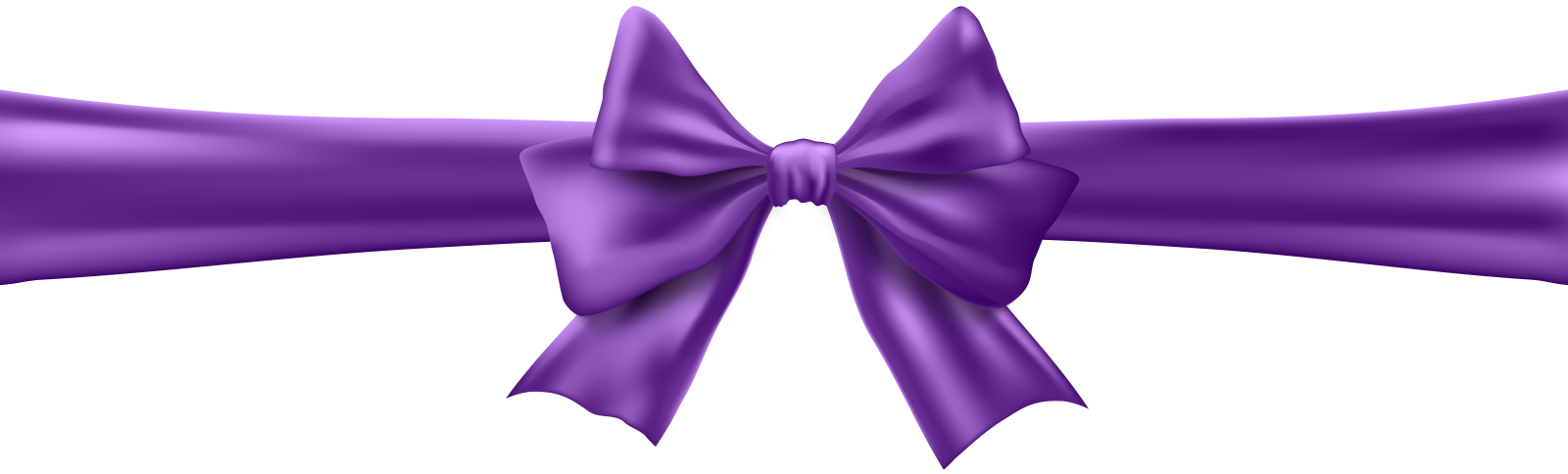 a purple ribbon with a bow on it