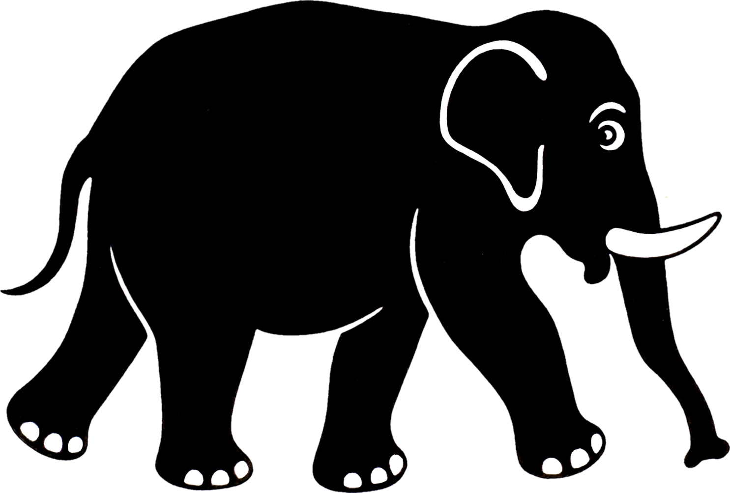 an elephant silhouetted on a white background