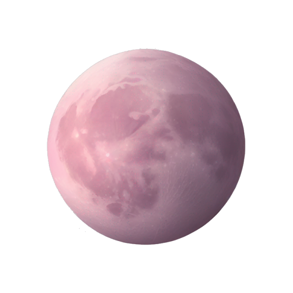 a pink moon on a white background