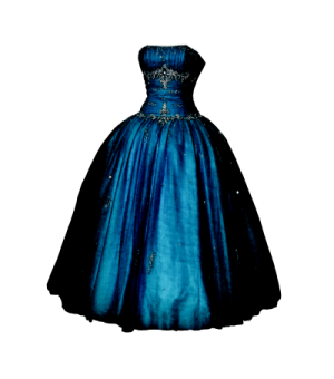 a blue dress on a white background