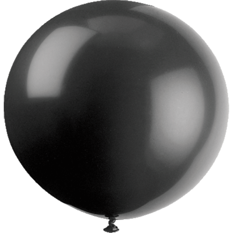 a black balloon on a white background