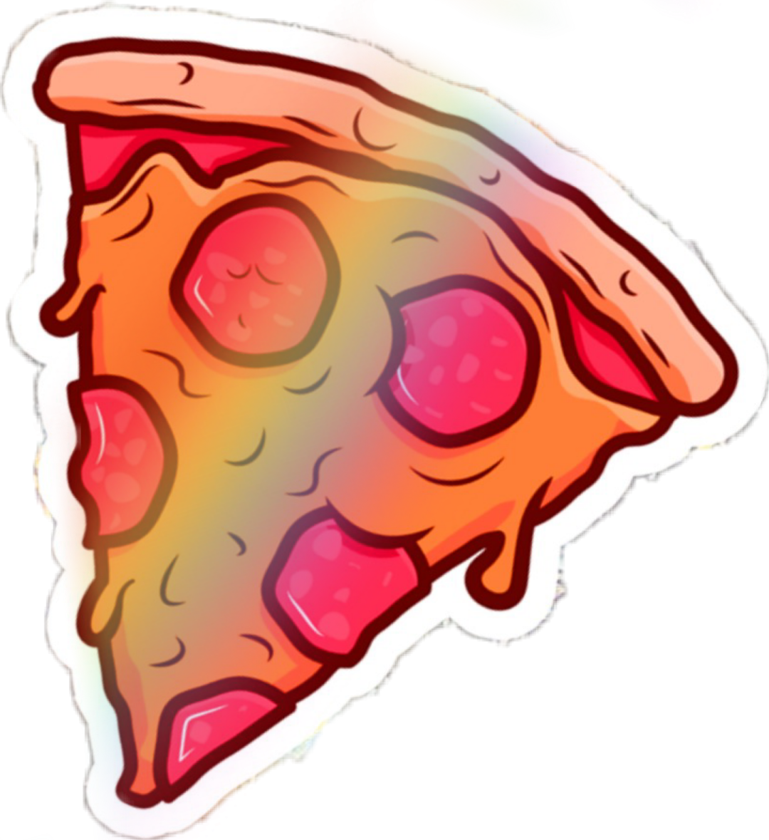 a slice of pizza on a white background