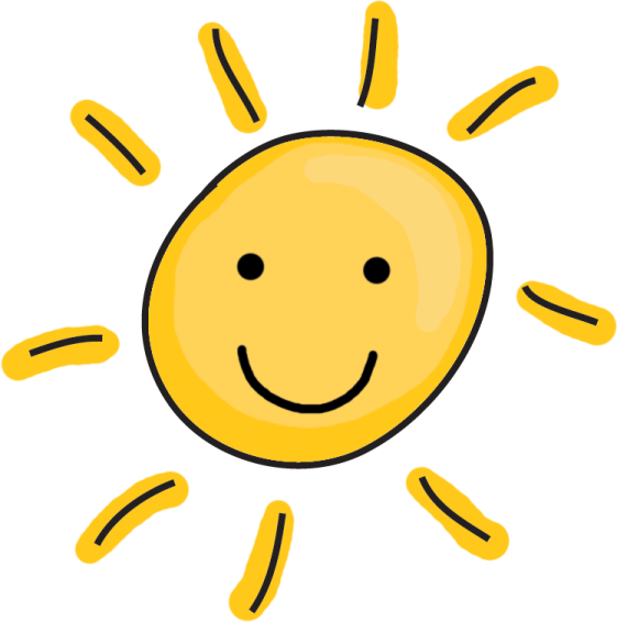 a yellow sun with a smiling face