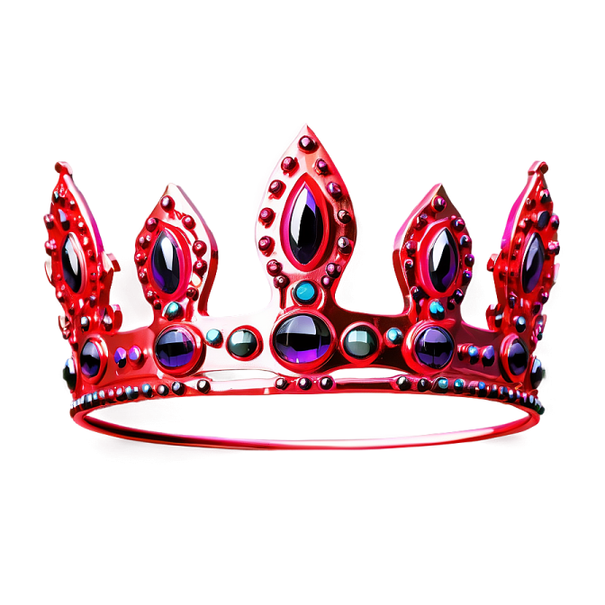 a red crown on a white background