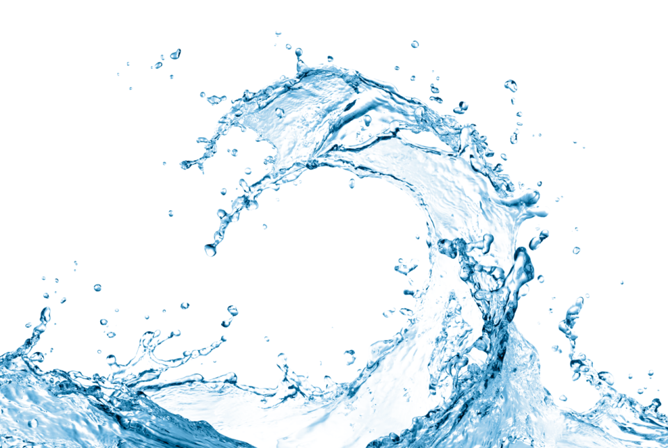 water splash on white background