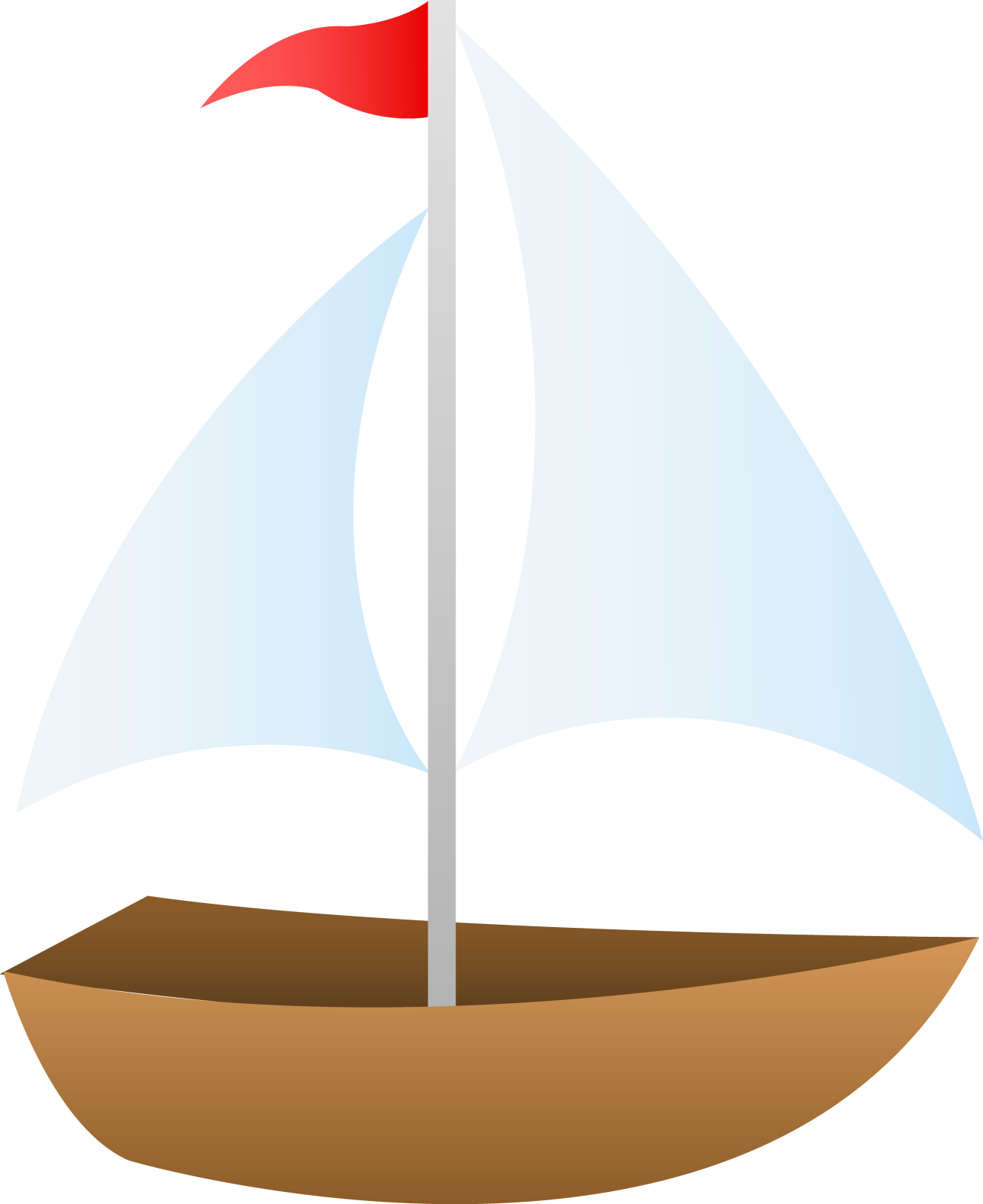 a sail with a red flag on it