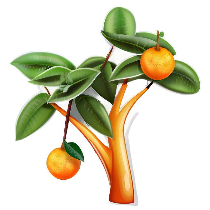 an orange tree with fruit on it