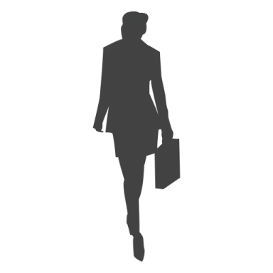 a silhouette of a man in a suit with a briefcase