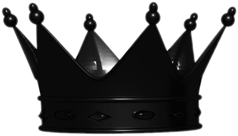 a black crown on a white background