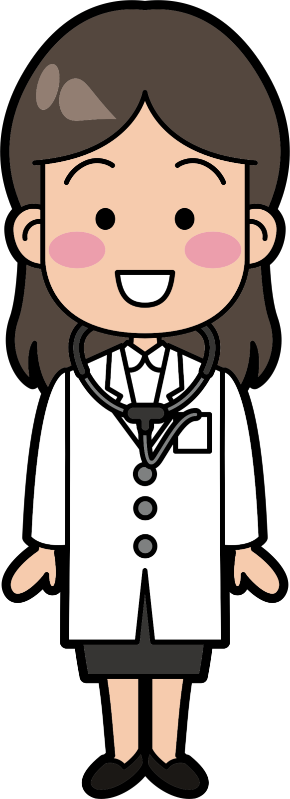 a female doctor wearing a white coat