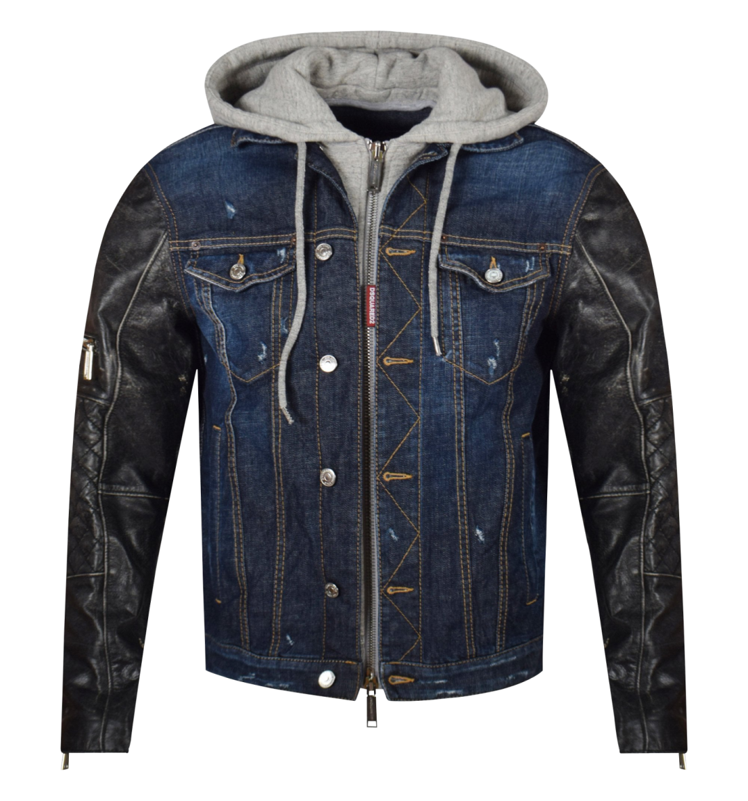 men's denim jacket with hoodie