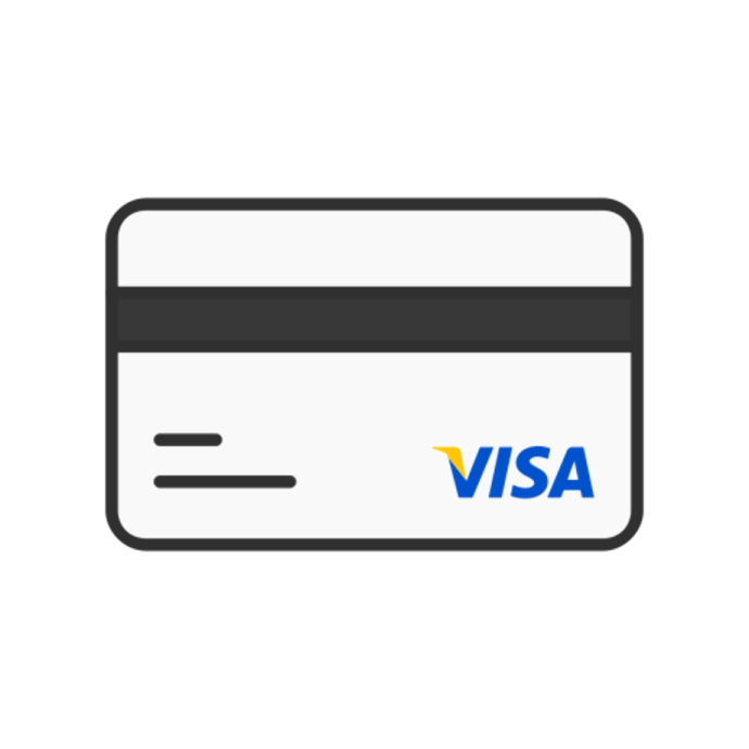a credit card with the word visa on it