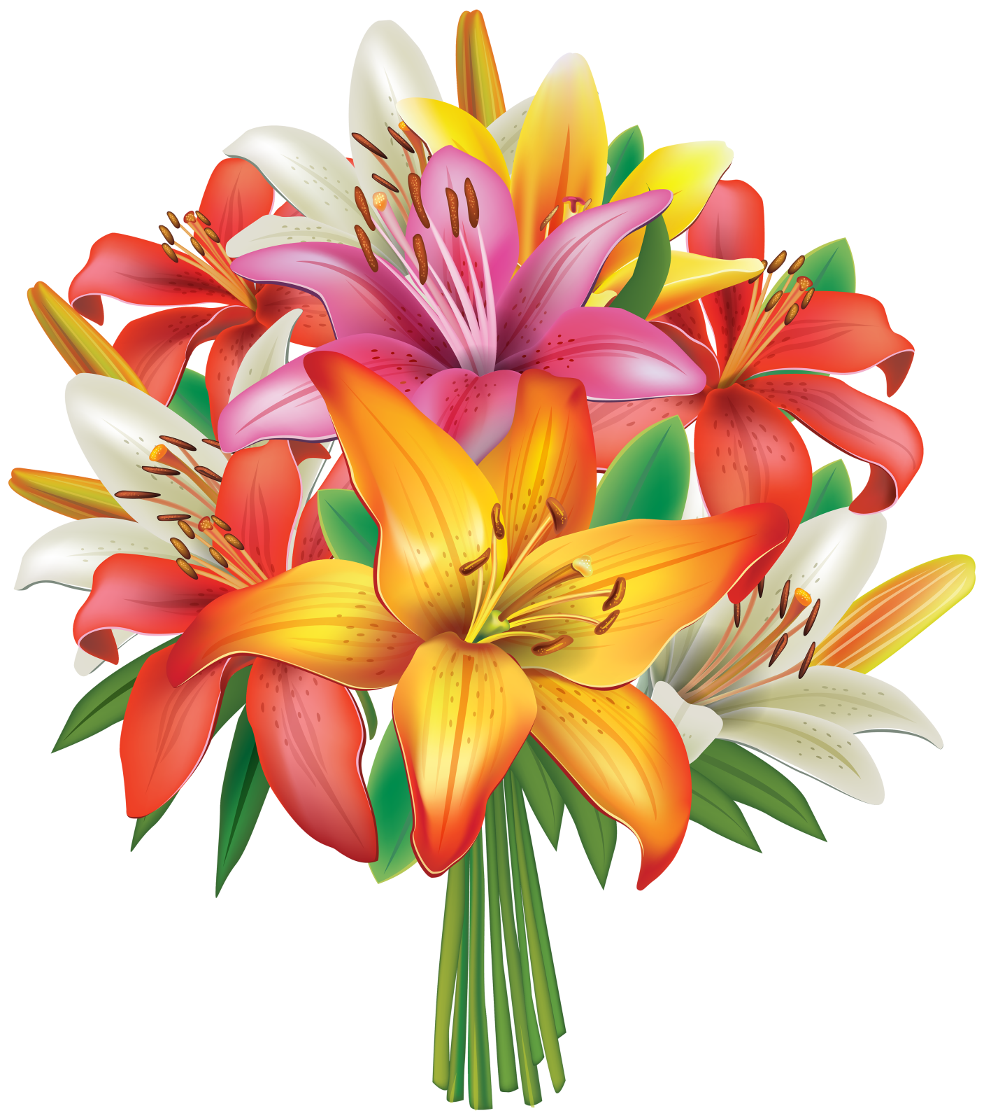 a bouquet of flowers on a white background