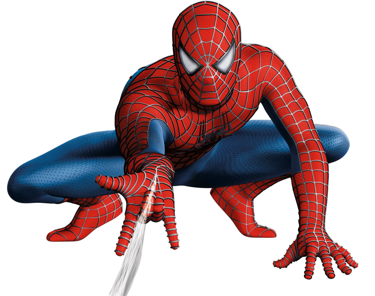 a man in a spider suit with a sword