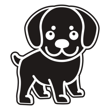 a black and white silhouette of a dog