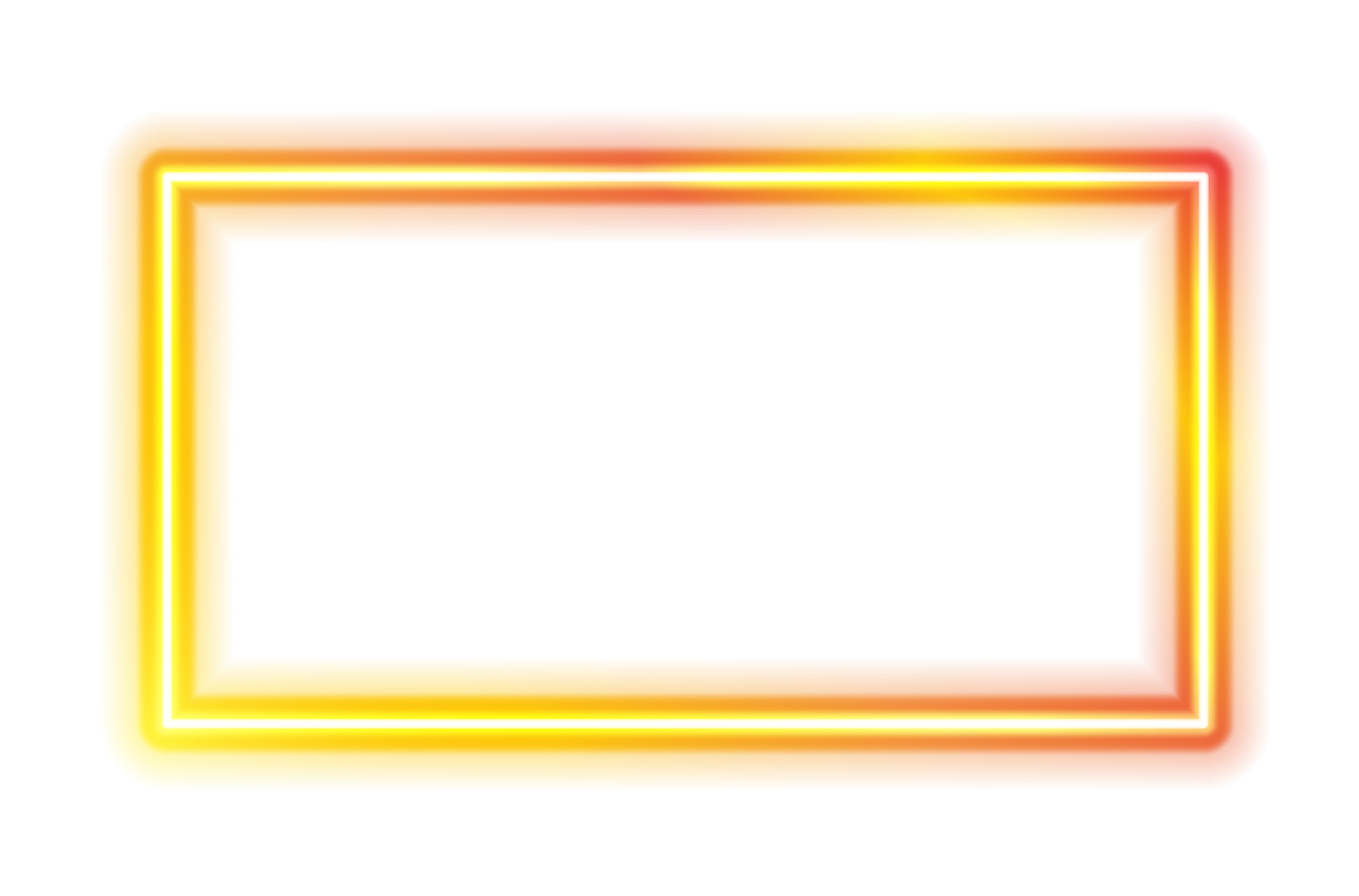 a yellow neon frame on a white background