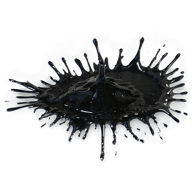 a black liquid splash on a white background
