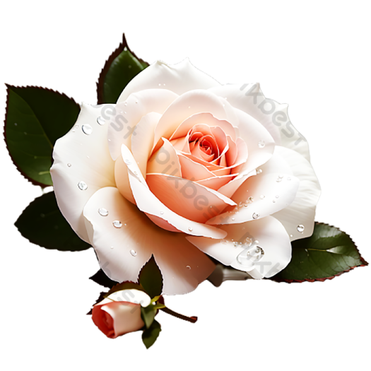 a white rose with water droplets on it
