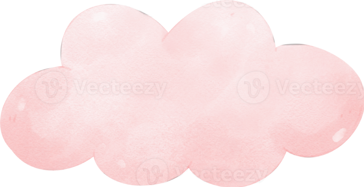 pink watercolor cloud clipart