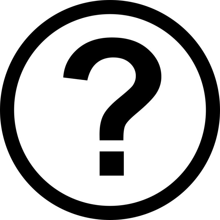 a black and white question symbol