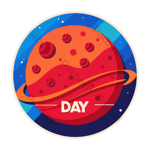 a red planet with the words day on it