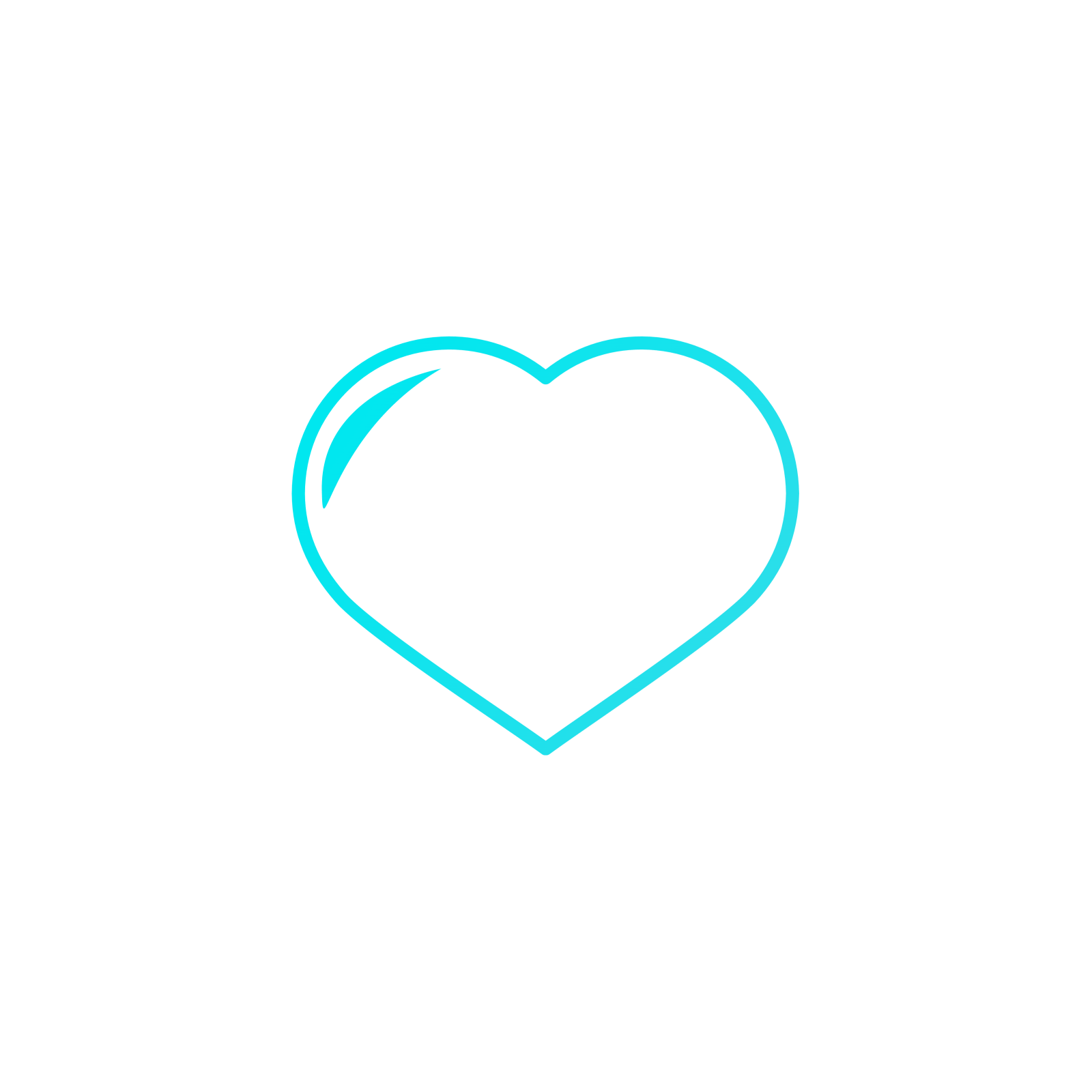 a blue heart icon on a white background