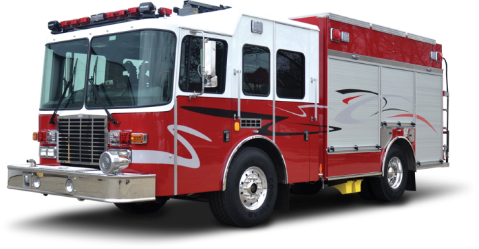 a red and white fire truck