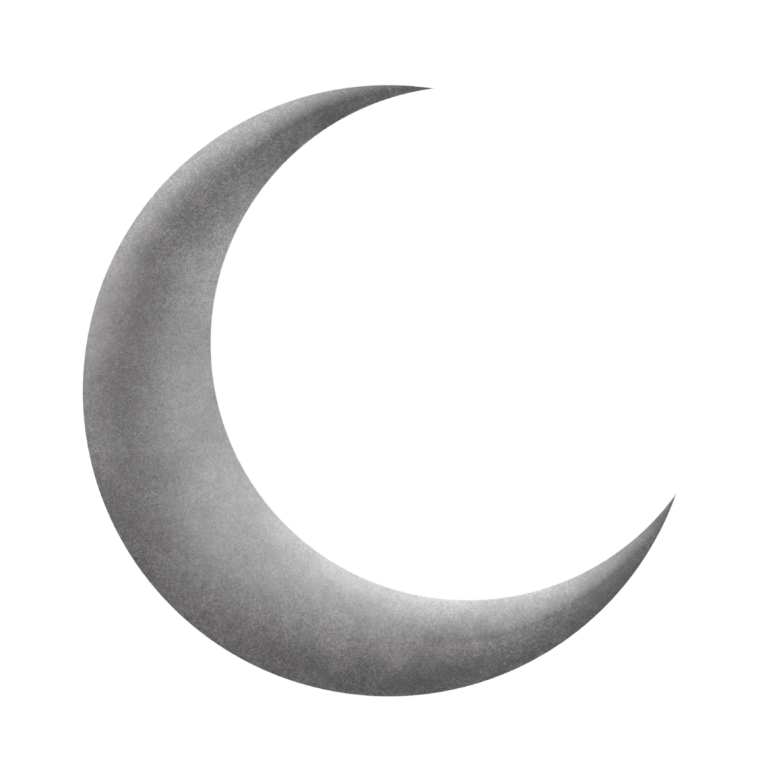 a crescent with the moon in the background