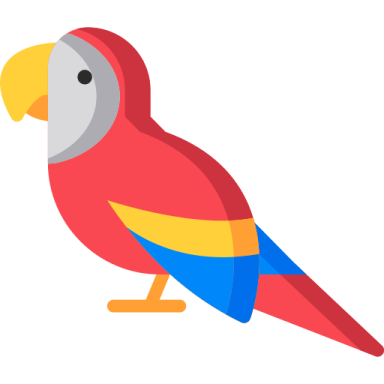 a red parrot on a white background
