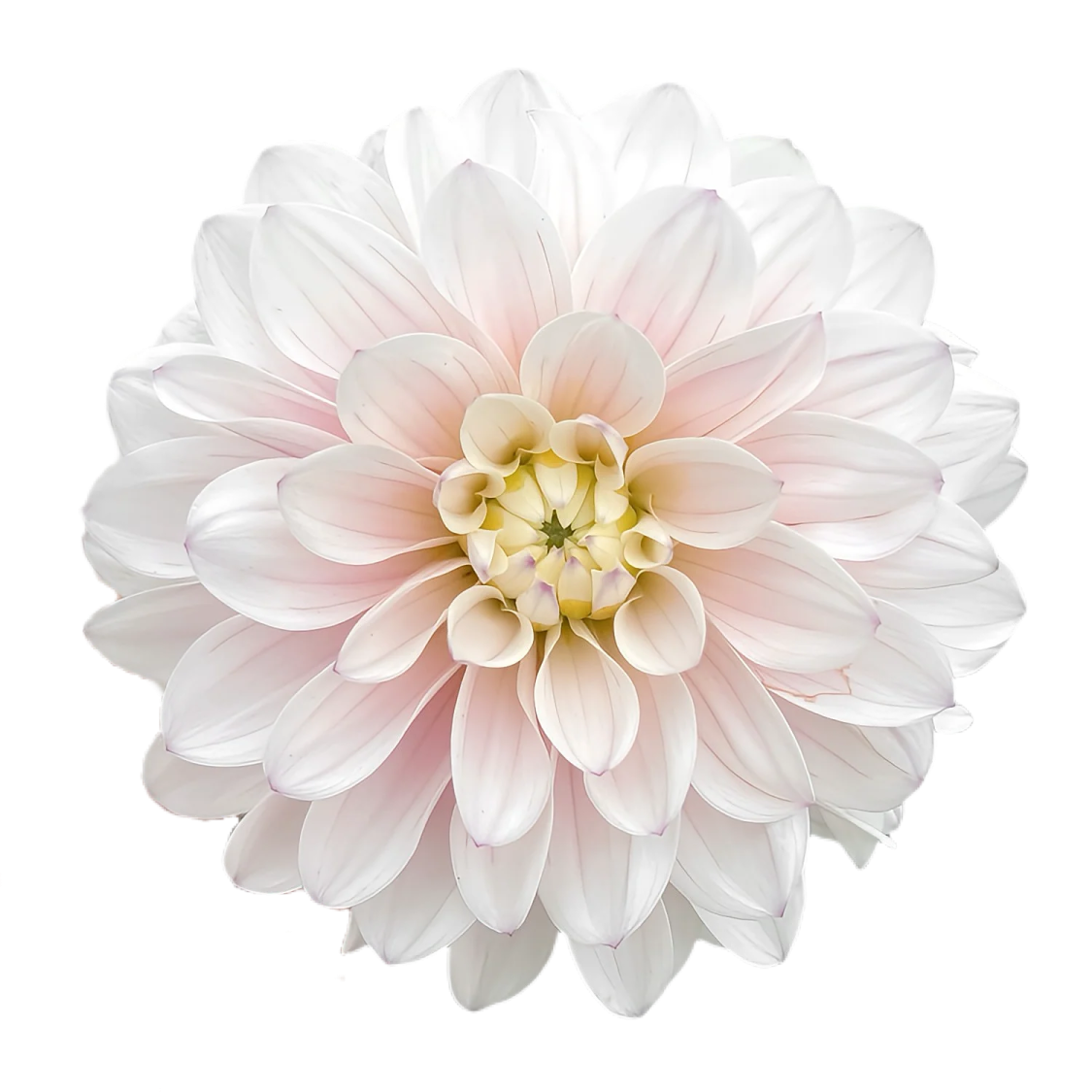 a close up of a white and pink flower
