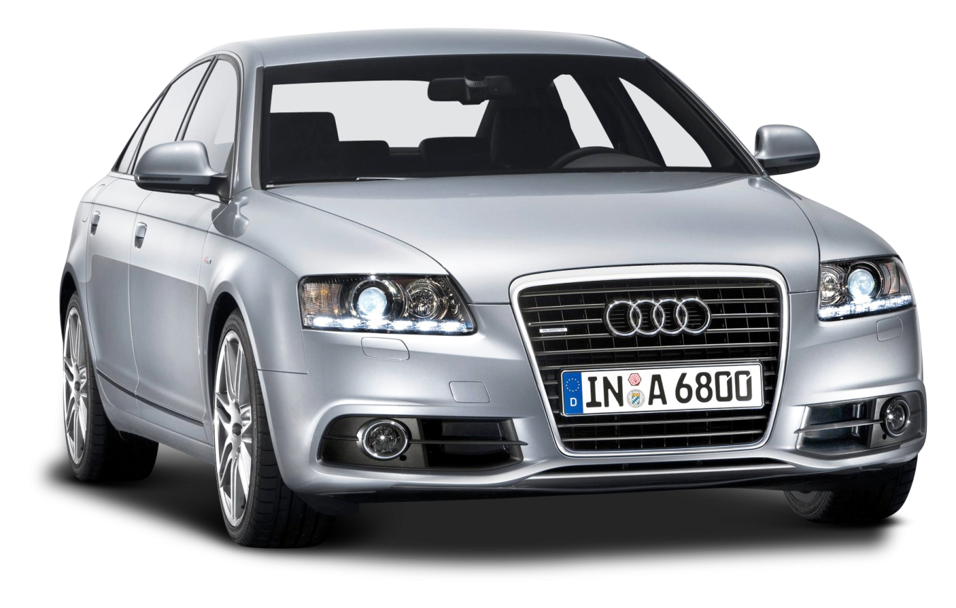 a silver audi car on a white background