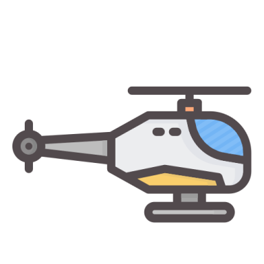 a helicopter icon on a white background