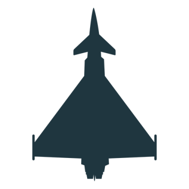 a black and white silhouette of a jet