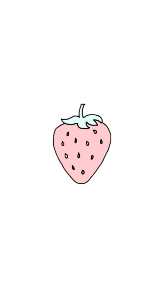 a drawing of a strawberry on a white background