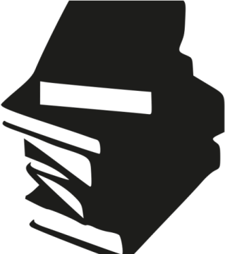 a black and white image of a stack of books
