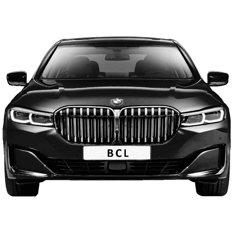 the front view of a black bmw suv