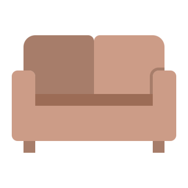 a brown couch on white background
